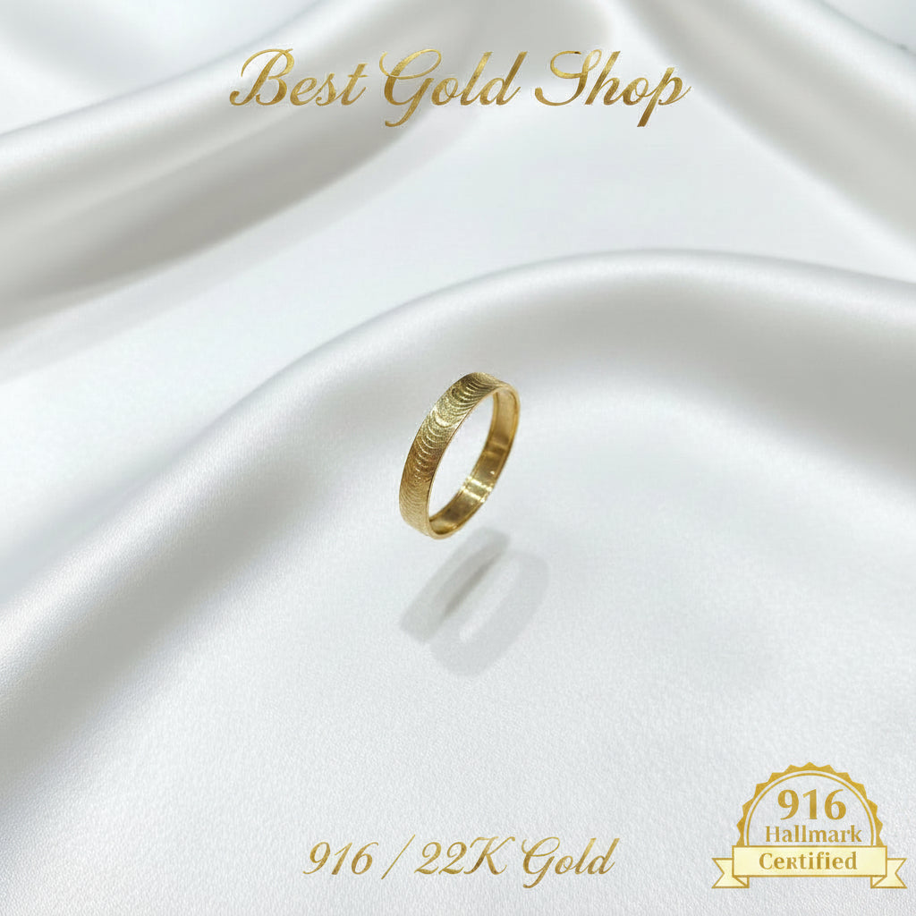 916 Gold Cutting Ring V2 | Simple Elegant 22K Design - View 1