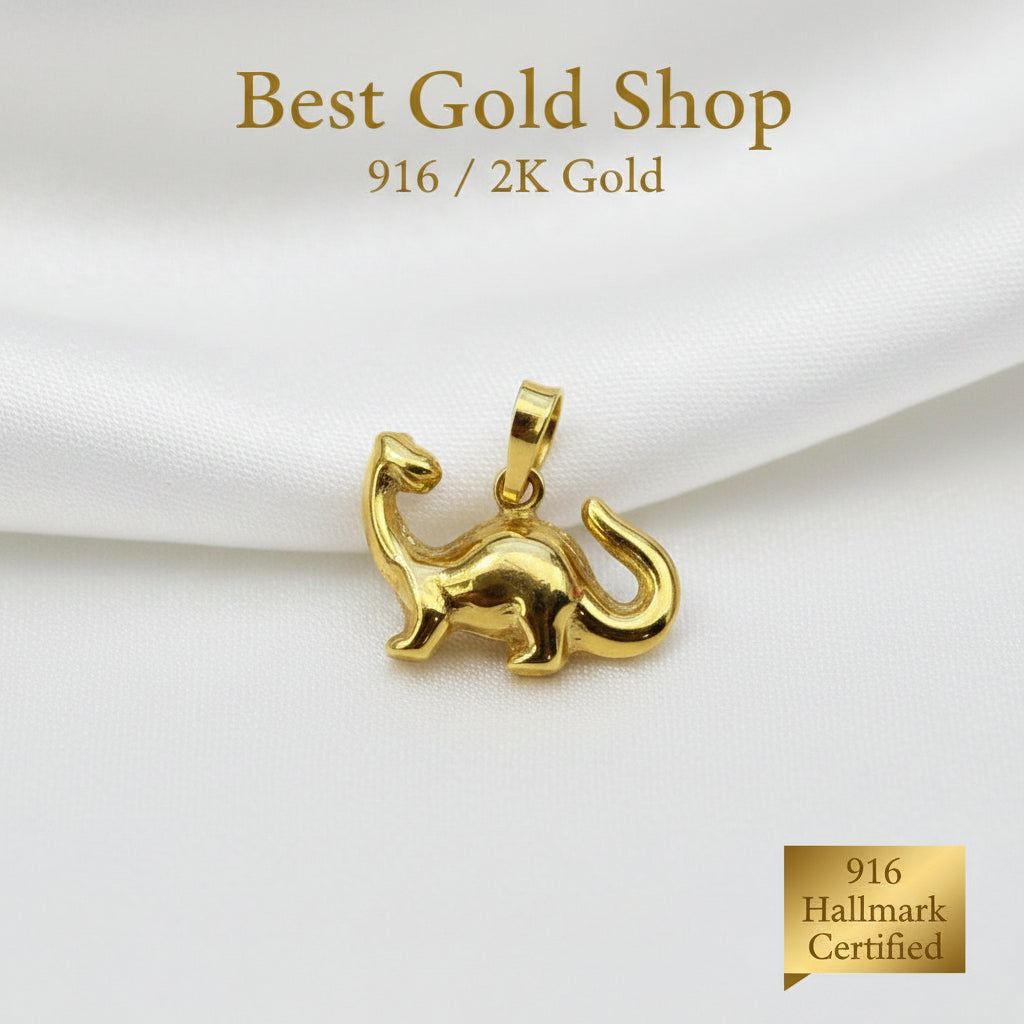 916 Gold Dinosaur Pendant | Fun Adorable Gold CharmCharms & PendantsBest Gold Shop