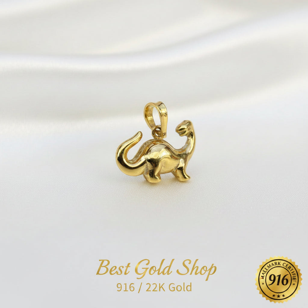 916 Gold Dinosaur Pendant | Fun Adorable Gold CharmCharms & PendantsBest Gold Shop