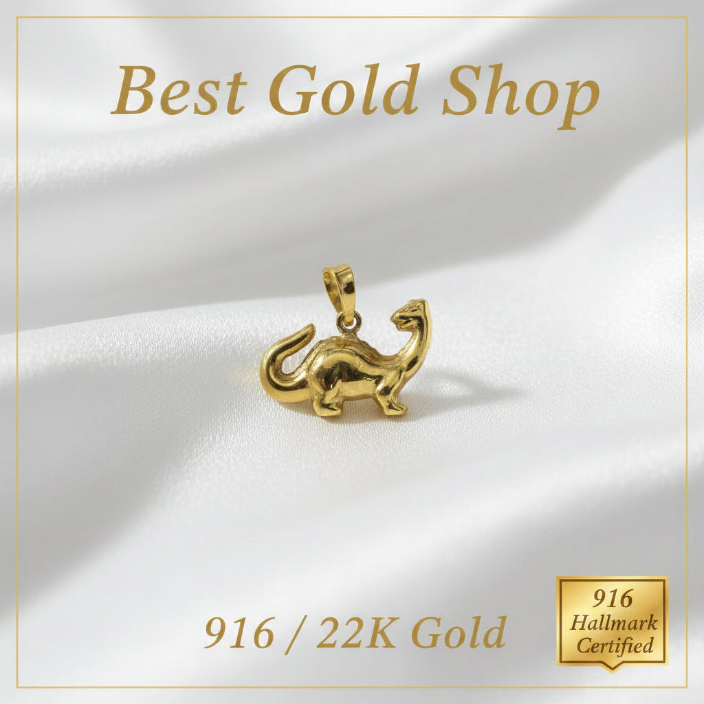 916 Gold Dinosaur Pendant | Fun Adorable Gold CharmCharms & PendantsBest Gold Shop