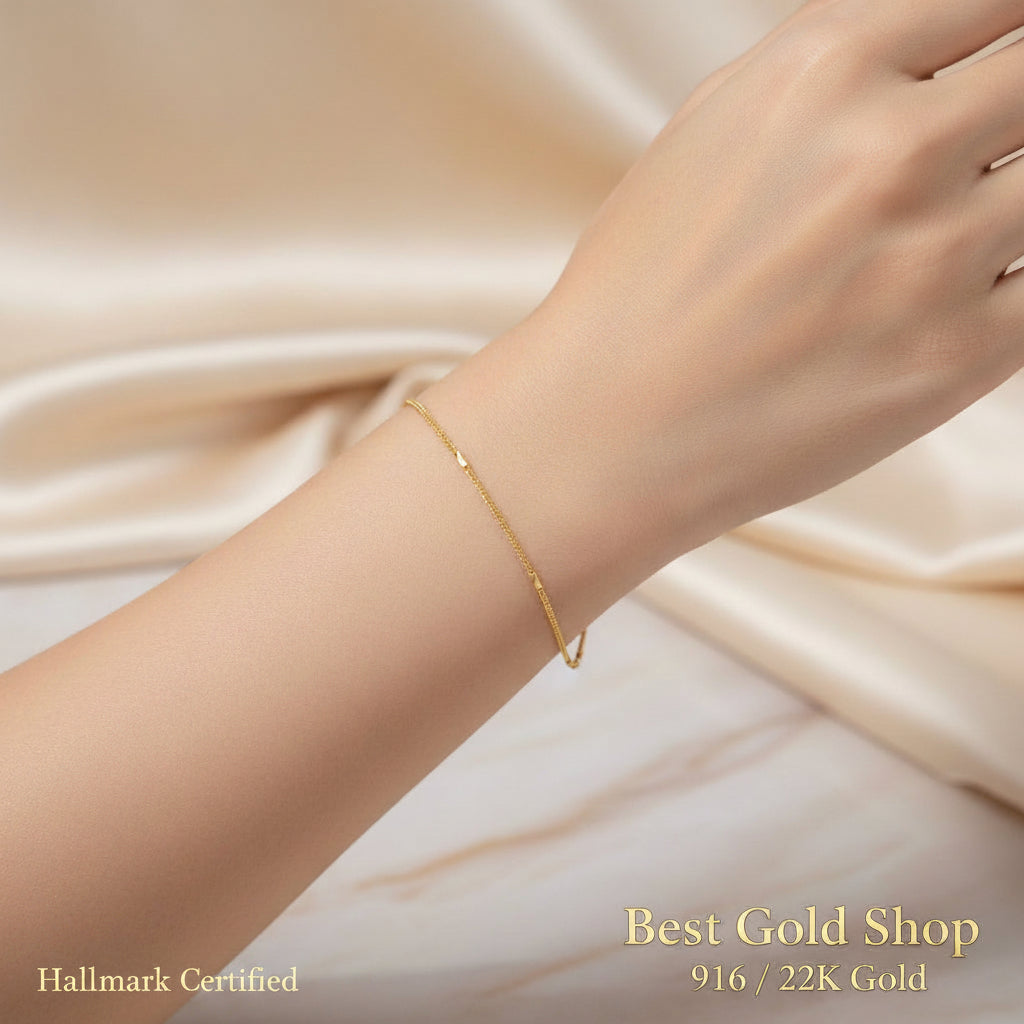 916 Gold Fancy Box Bracelet New Design ElegantBraceletsBest Gold Shop