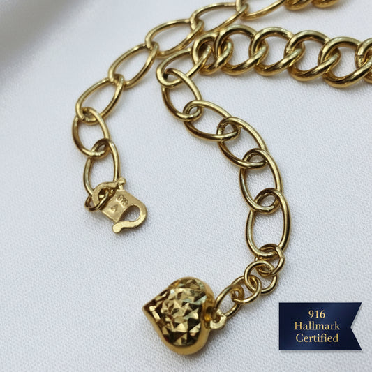 916 Gold Fancy Link Chain Dual Design BraceletBraceletsBest Gold Shop