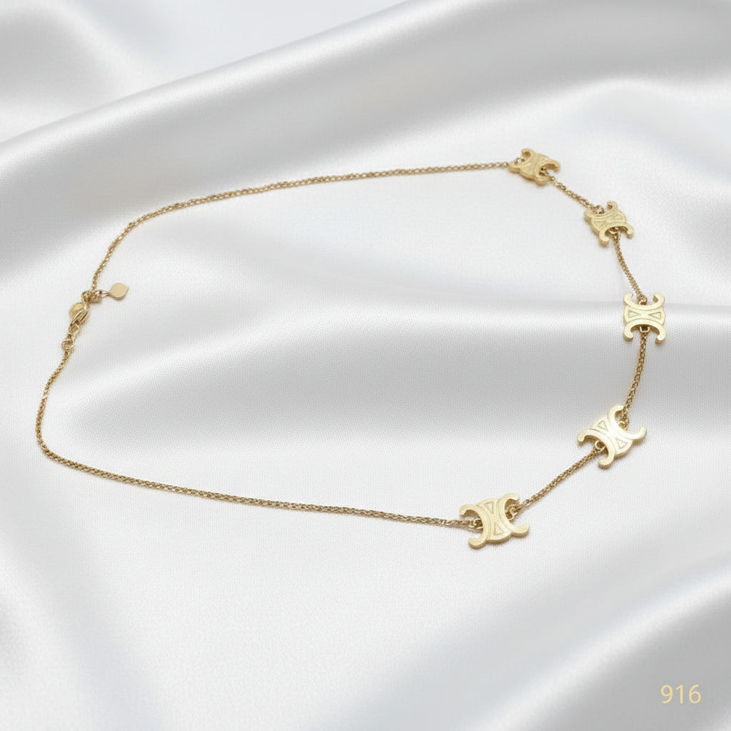 Adjustable 916 gold fancy motif chain full product view