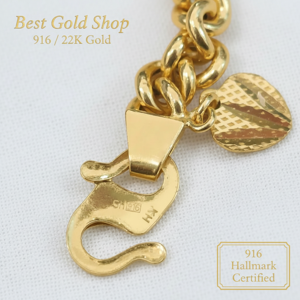 916 Gold Fishbone Tube Bracelet | Diamond-Cut 22K Gold Design