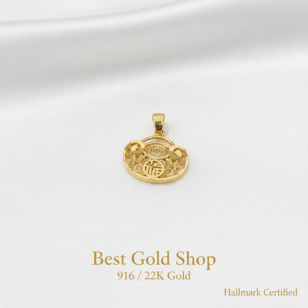 916 Gold Flat Ingot Pendant New DesignCharms & PendantsBest Gold Shop