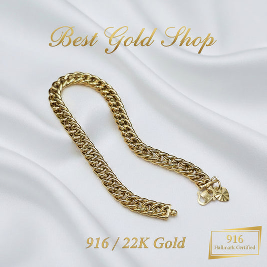 916 Gold Flat Spike Bracelet Unisex DesignBraceletsBest Gold Shop
