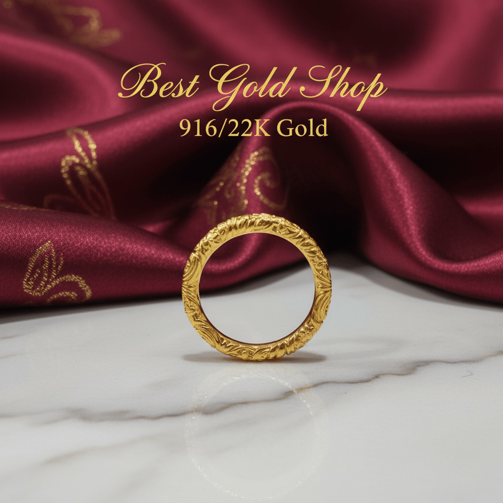916 Gold (22K) Flower Bang Feather Light Design Ring for WomenRingsBest Gold Shop