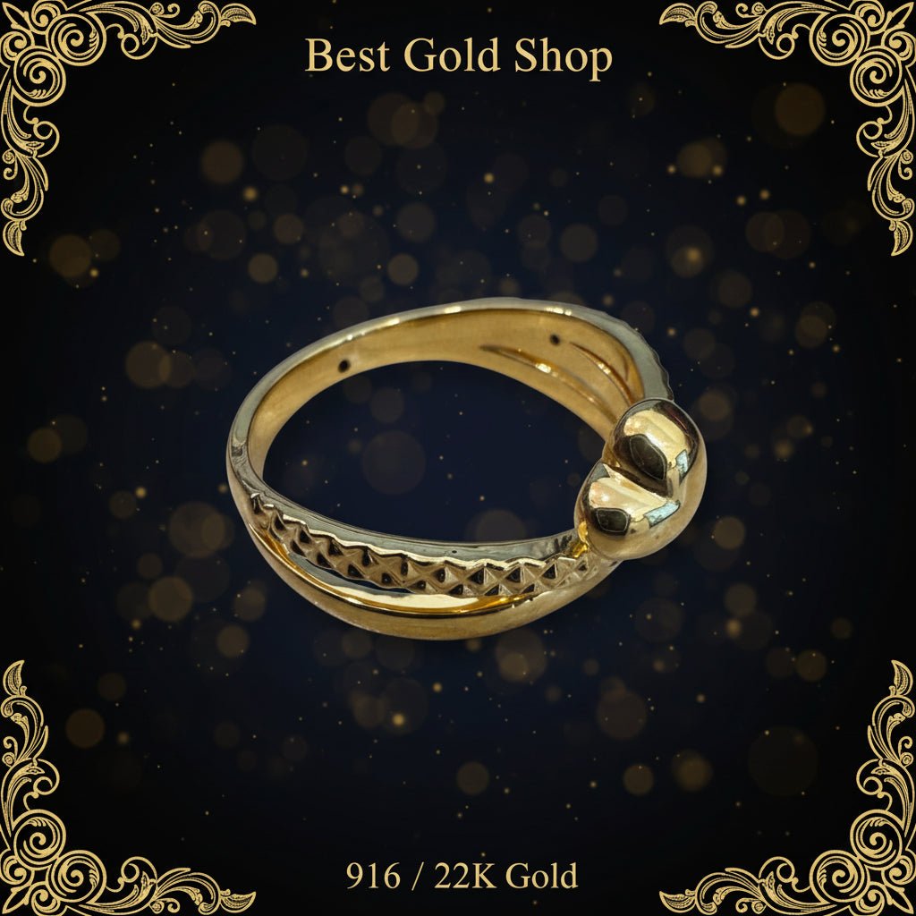 916 Gold (22K) Heart V1 Feather Light Ring for WomenRingsBest Gold Shop
