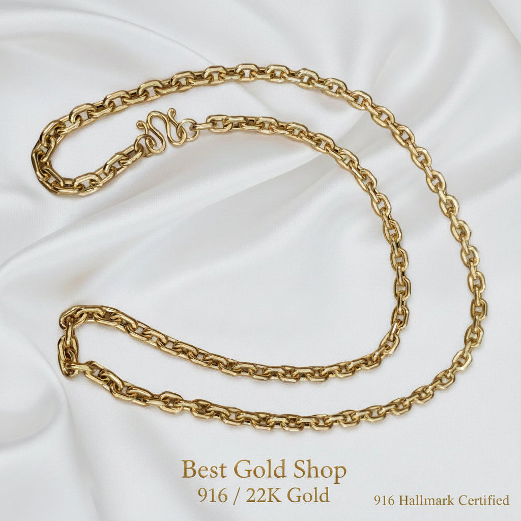 916 gold hollow Wanzi chain decorative S-hook clasp