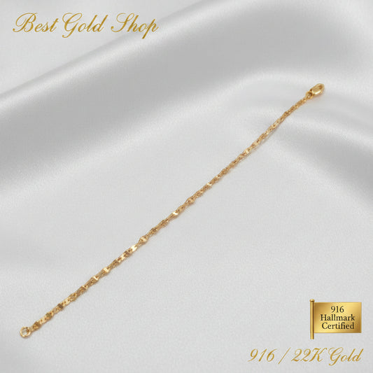 916 Gold Ingot Design Shiny Bracelet Slim and elegantBraceletsBest Gold Shop