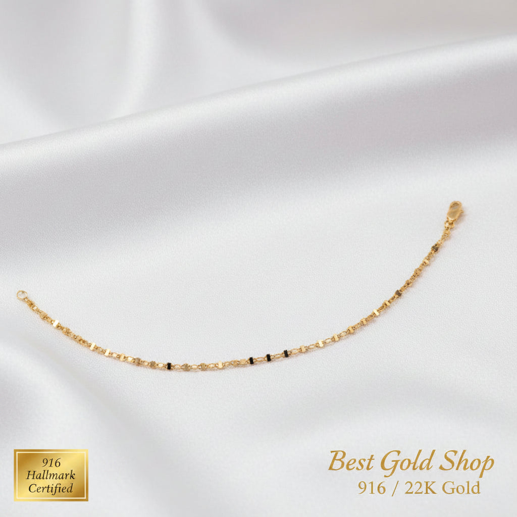 916 Gold Ingot Design Shiny Bracelet Slim and elegantBraceletsBest Gold Shop