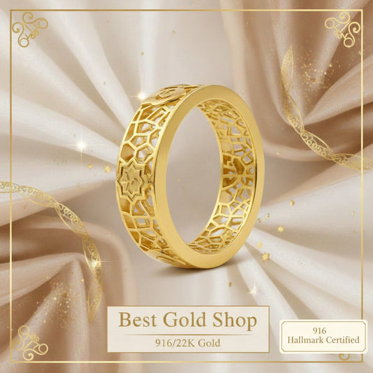 916 Gold (22K) Islam Carving Version 2: Intricate Craftsmanship Ring for WomenRingsBest Gold Shop