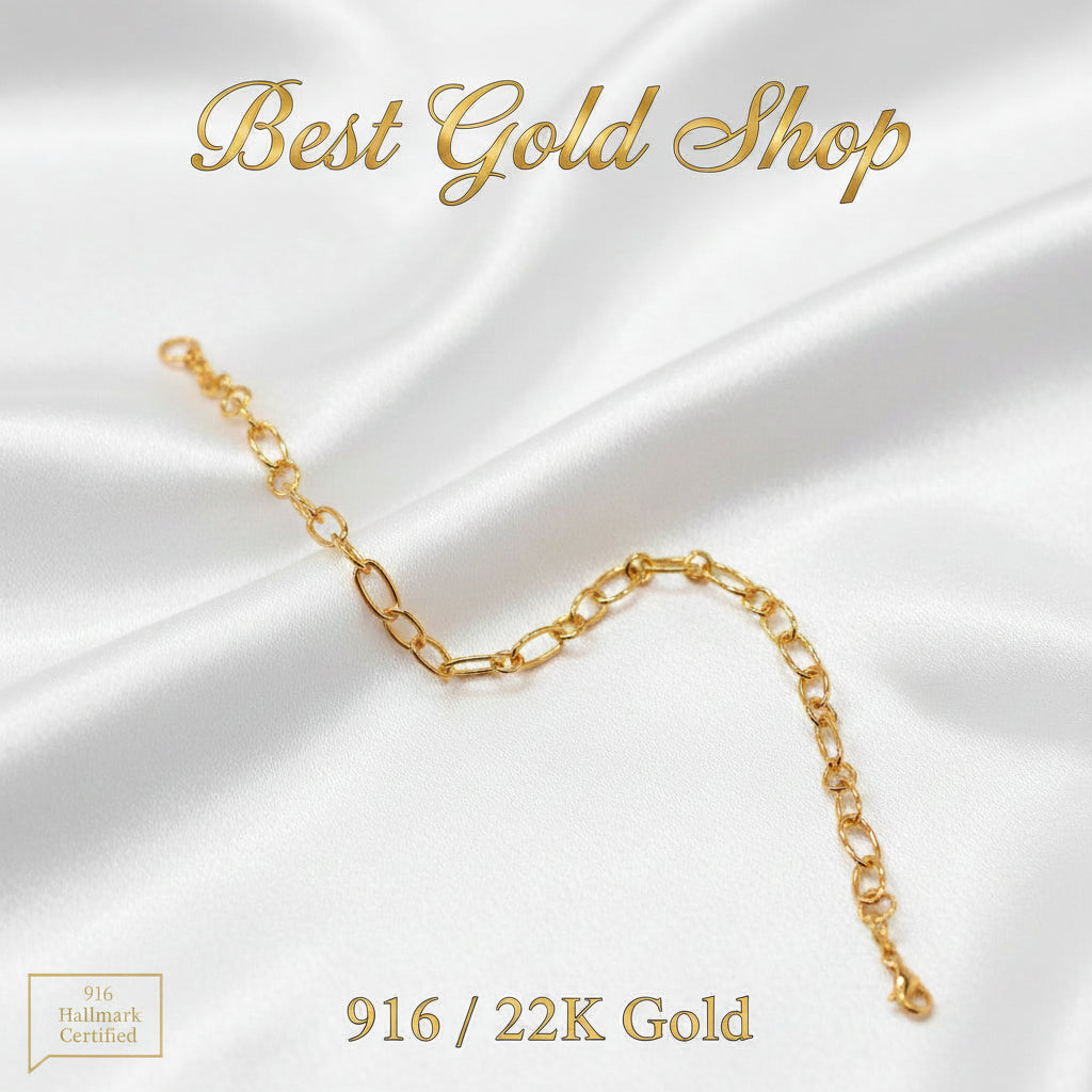 916 Gold Link Bracelet - Light Weight and simpleBraceletsBest Gold Shop