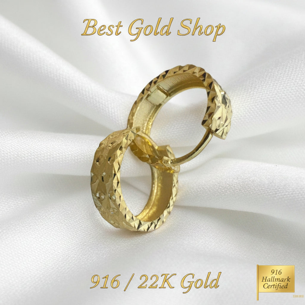 916 Gold (22K) Loop Cutting Earring for WomenEarringsBest Gold Shop