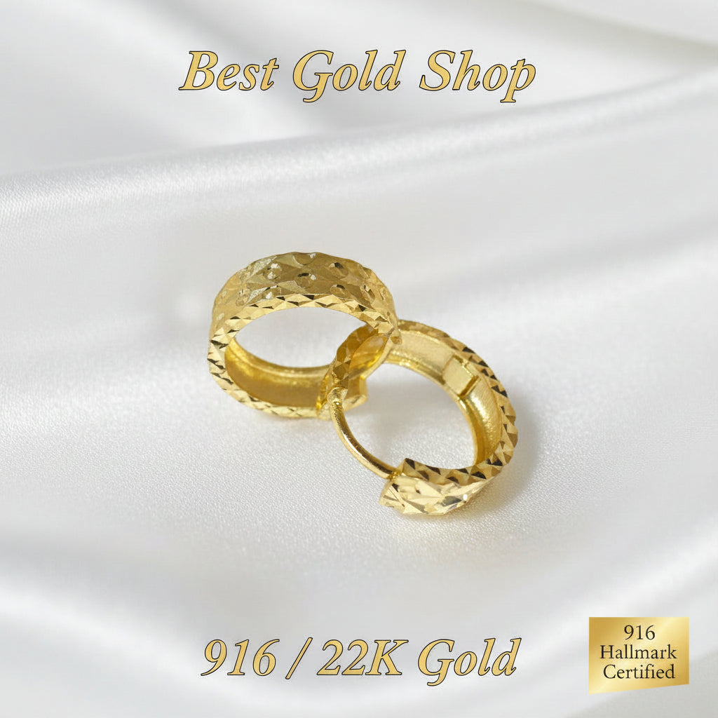 916 Gold (22K) Loop Cutting Earring for WomenEarringsBest Gold Shop