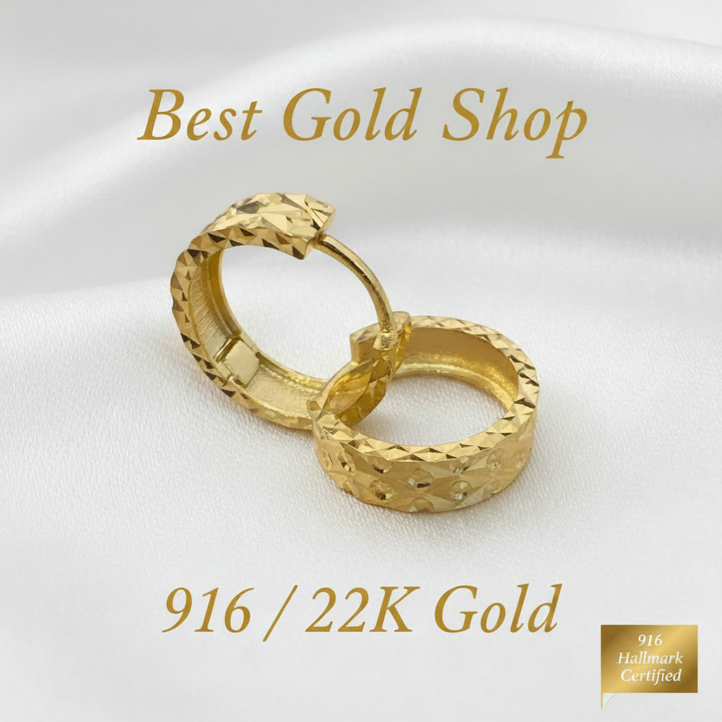916 Gold (22K) Loop Cutting Earring for WomenEarringsBest Gold Shop