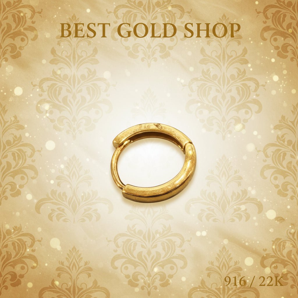 916 Gold Loop Shiny Earring Italy FinishEarringsBest Gold Shop