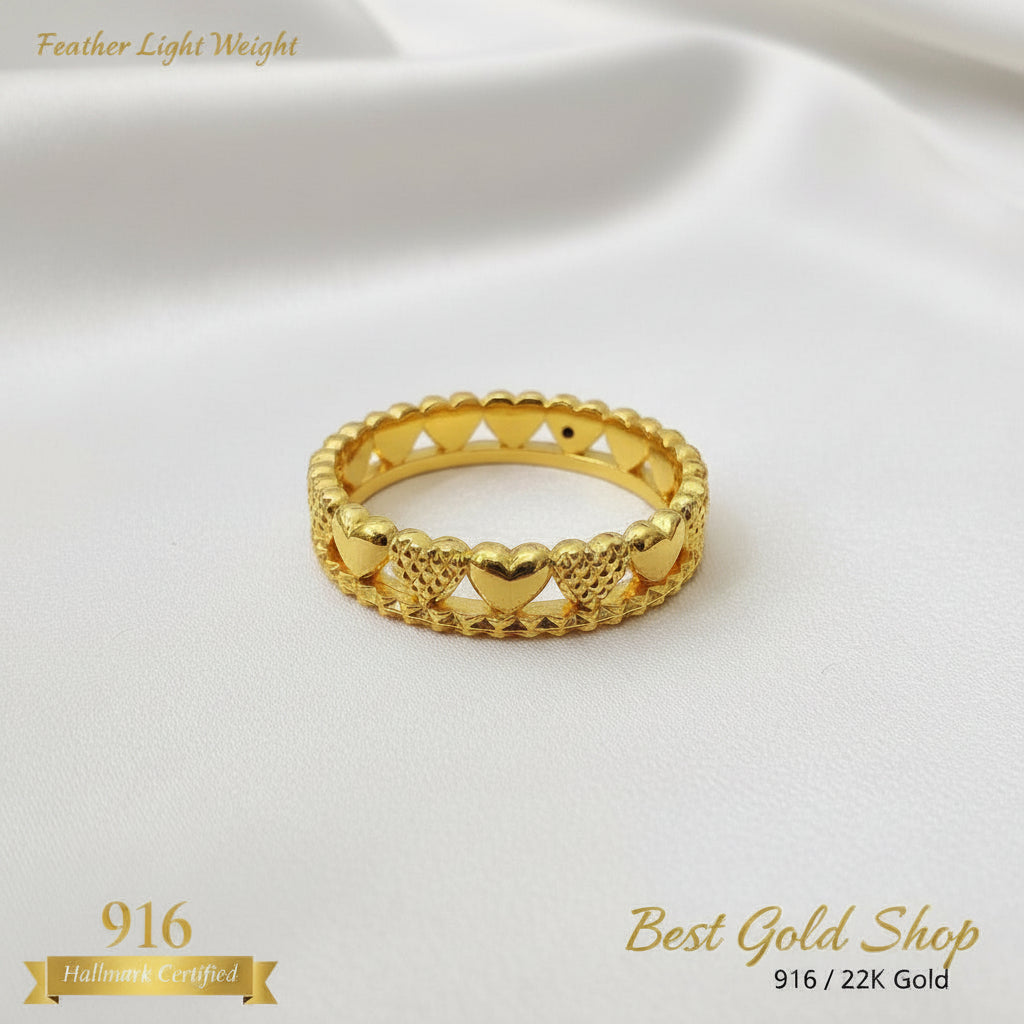 916 Gold Love Crown Ring New Design Feather LightRingsBest Gold Shop
