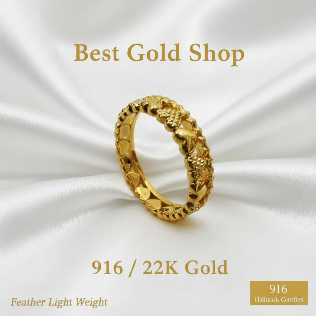916 Gold Love Crown Ring New Design Feather LightRingsBest Gold Shop