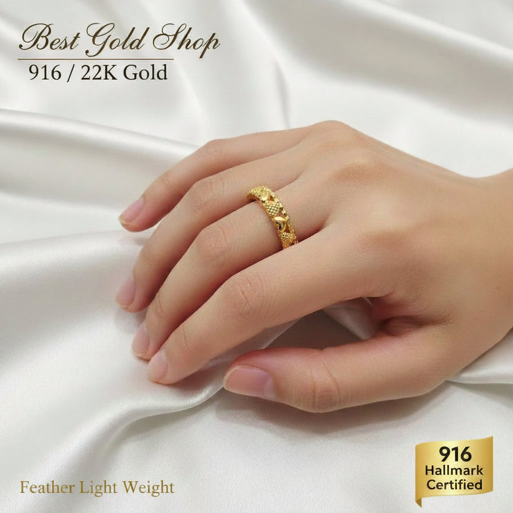 916 Gold Love Crown Ring New Design Feather LightRingsBest Gold Shop