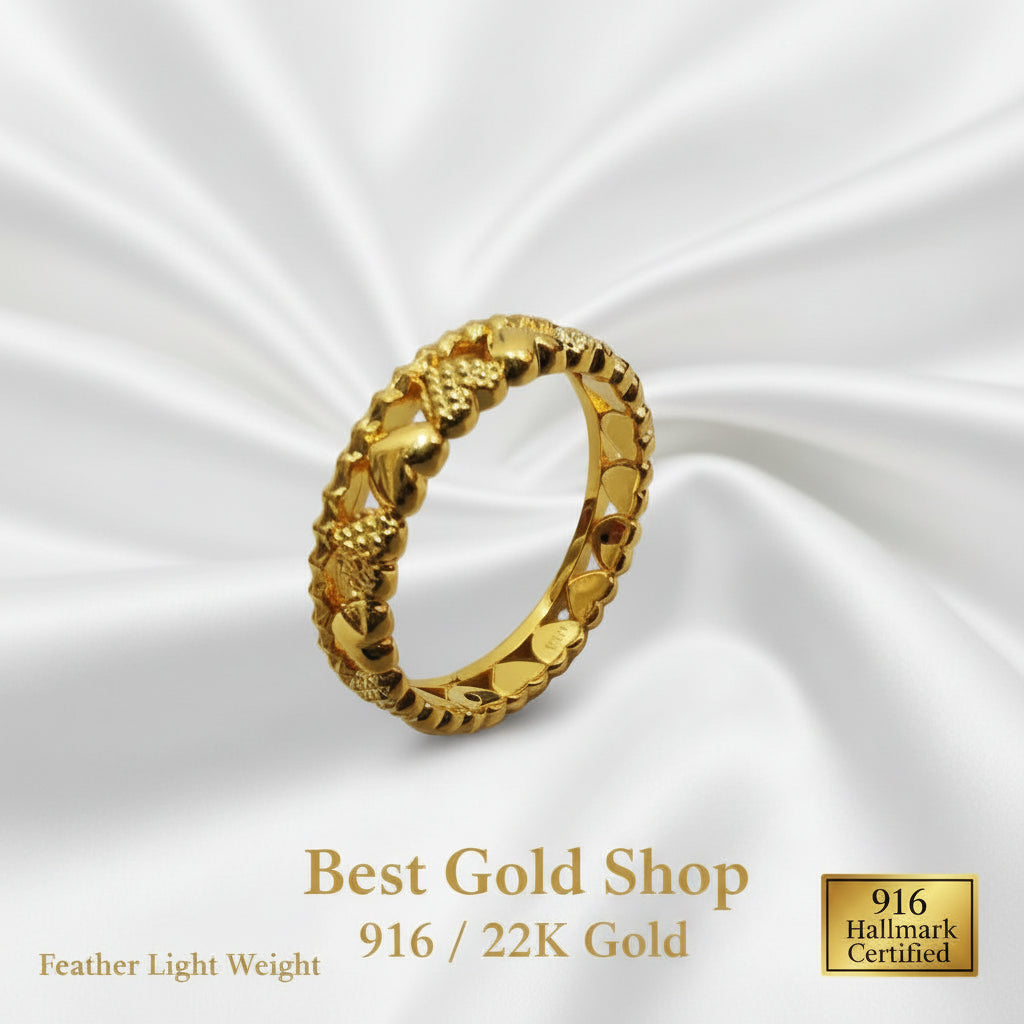 916 Gold Love Crown Ring New Design Feather LightRingsBest Gold Shop