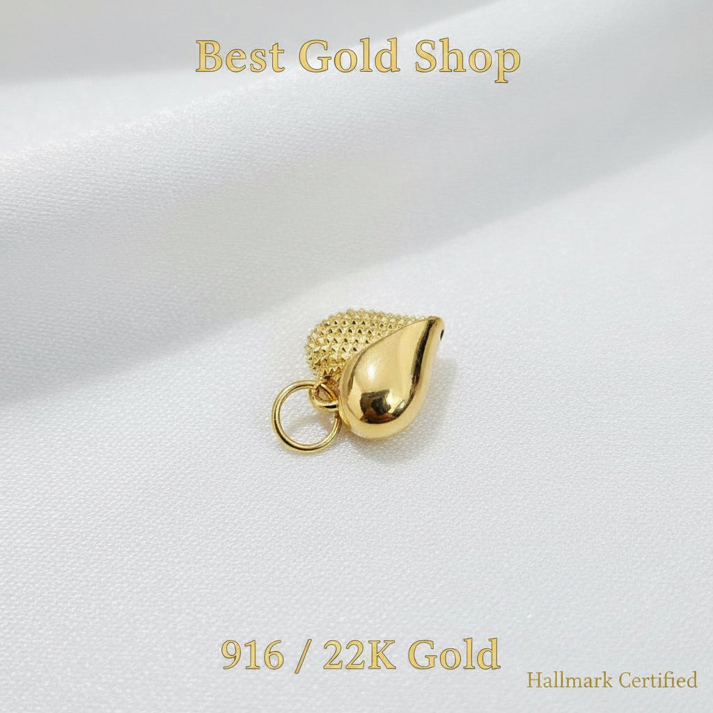 916 Gold Luna & Sol Heart pendant feather lightCharms & PendantsBest Gold Shop
