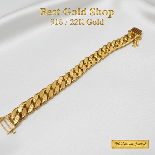 916 gold Milo heavyweight statement bracelet in 22K yellow gold - view 3
