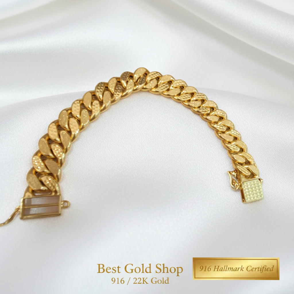 916 gold Milo heavyweight statement bracelet in 22K yellow gold - view 4