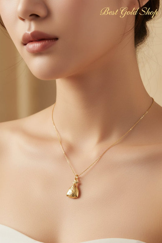 916 Gold Money Bag Pendant with Dollar SignCharms & PendantsBest Gold Shop