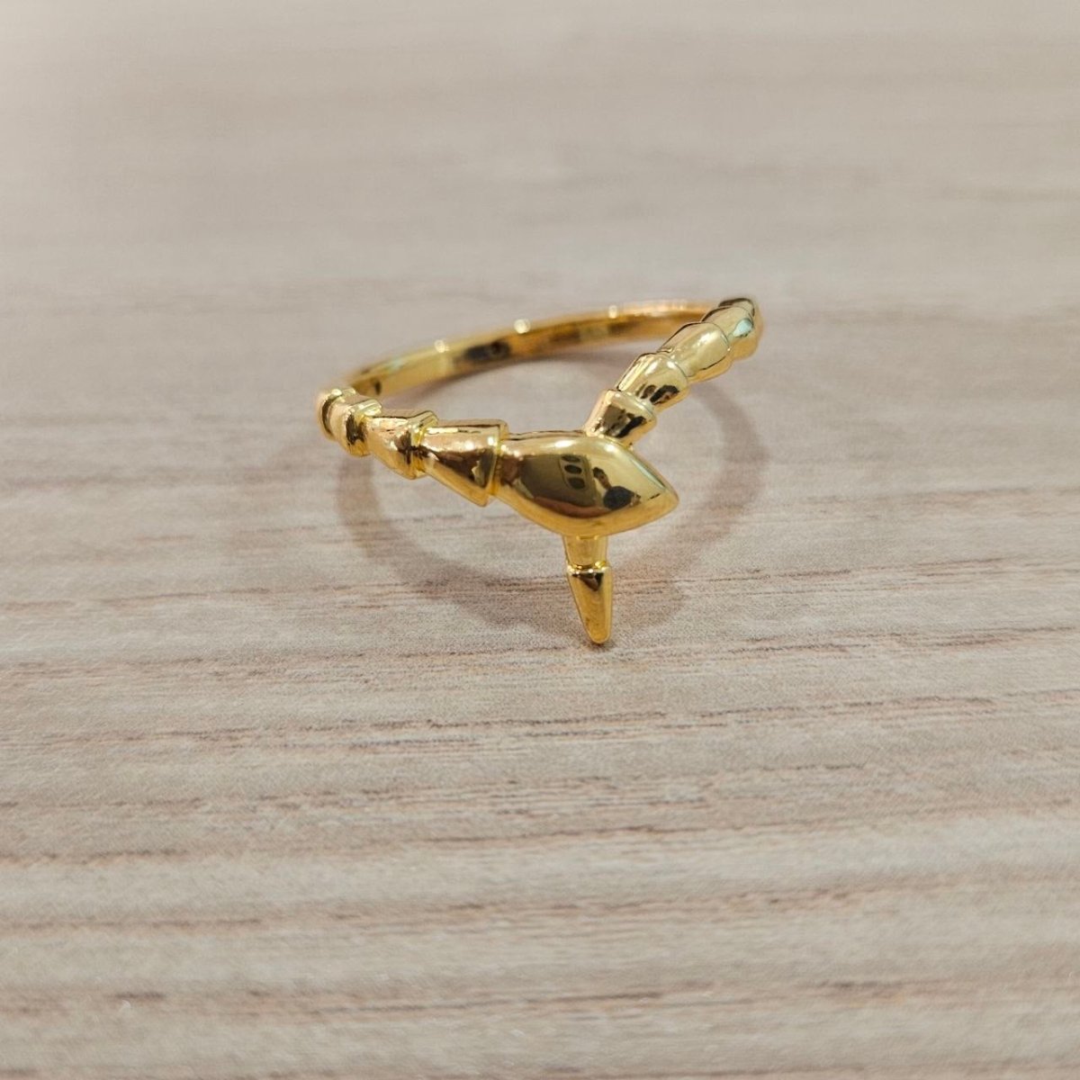 916 Gold Naga Snake Dragon Ring Feather LightRingsBest Gold Shop