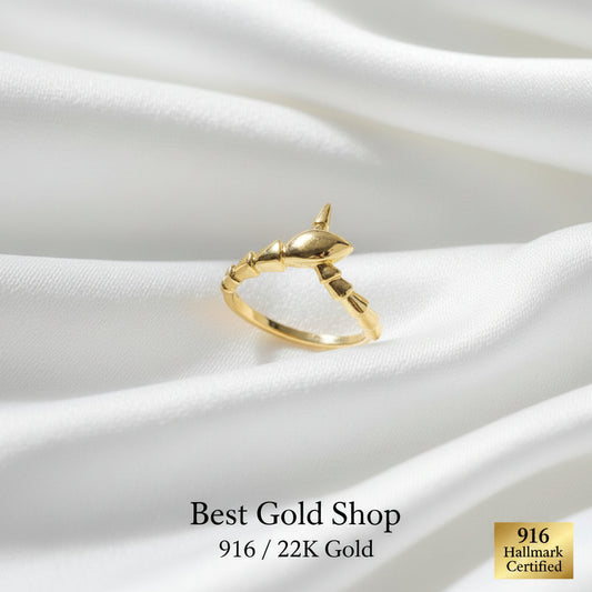 916 Gold Naga Snake Dragon Ring Feather LightRingsBest Gold Shop