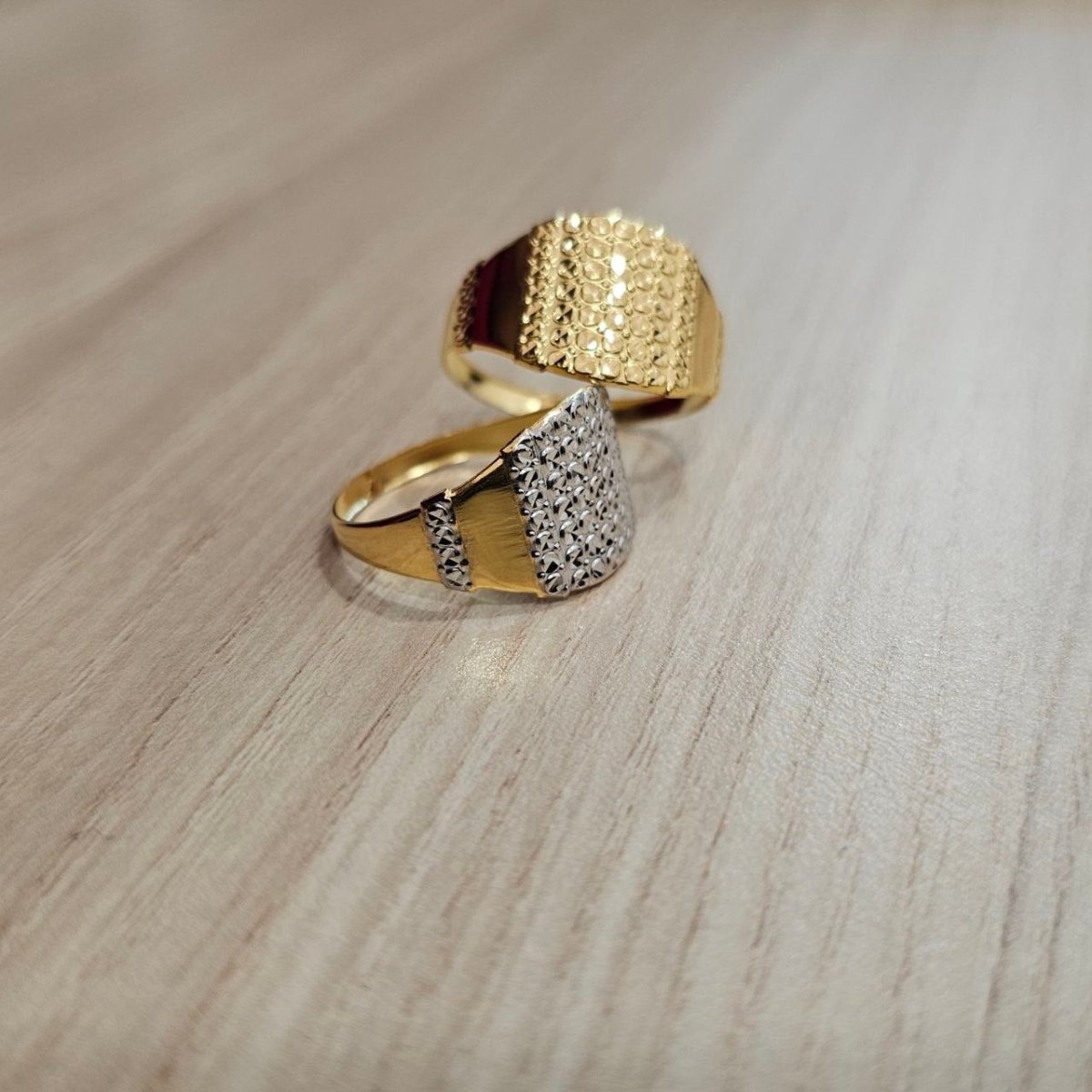 916 Gold Nuggets Ring Full Gold Feather LightRingsBest Gold Shop