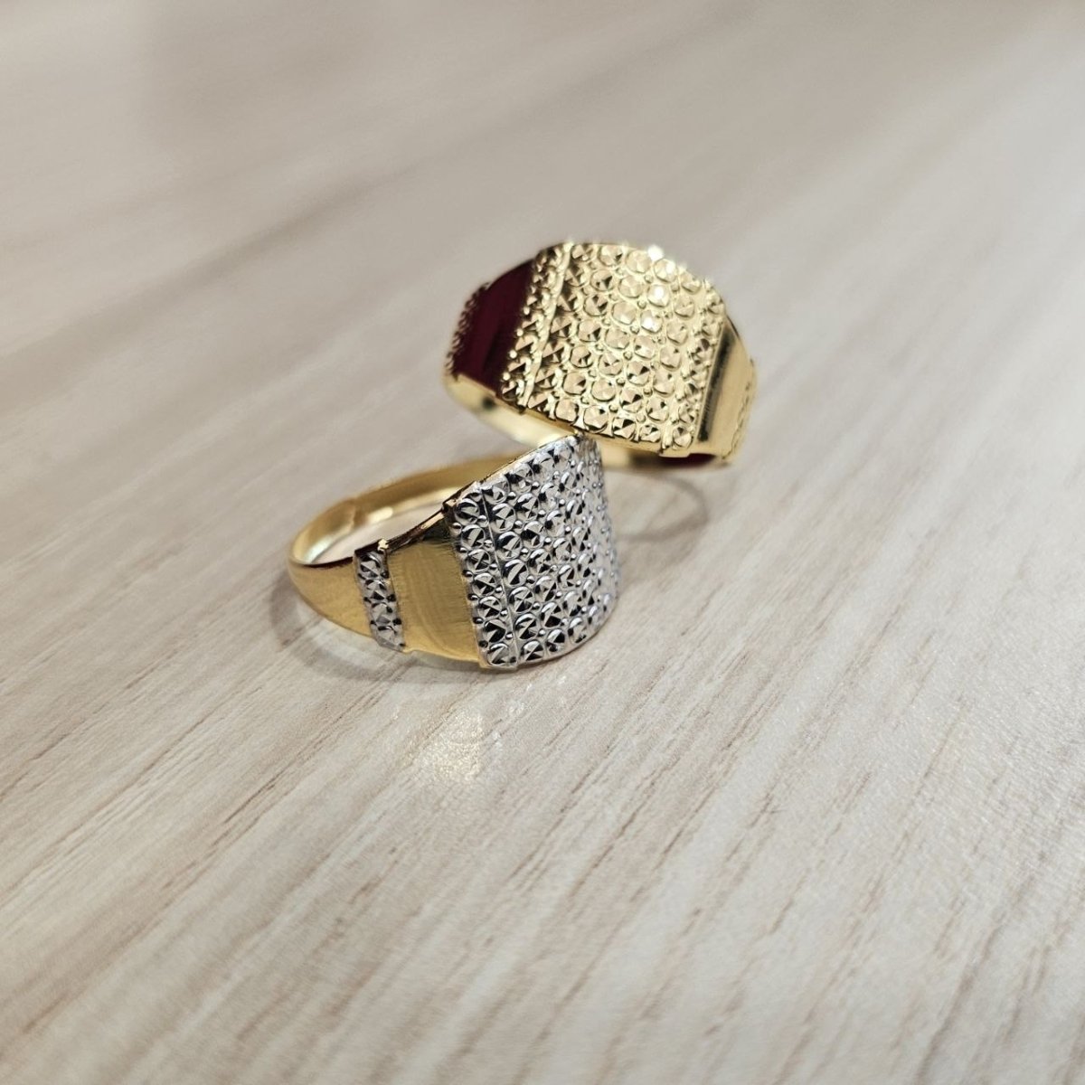 916 Gold Nuggets Ring Full Gold Feather LightRingsBest Gold Shop