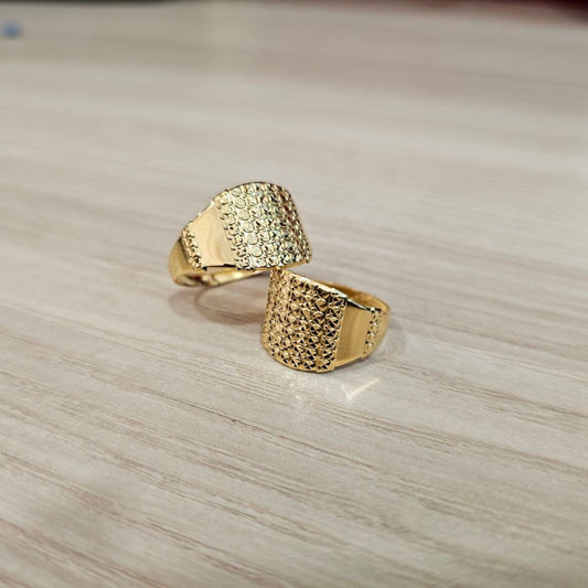 916 Gold Nuggets Ring Full Gold Feather LightRingsBest Gold Shop