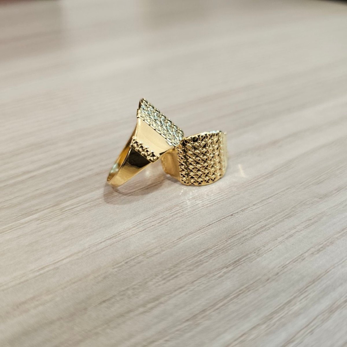916 Gold Nuggets Ring Full Gold Feather LightRingsBest Gold Shop