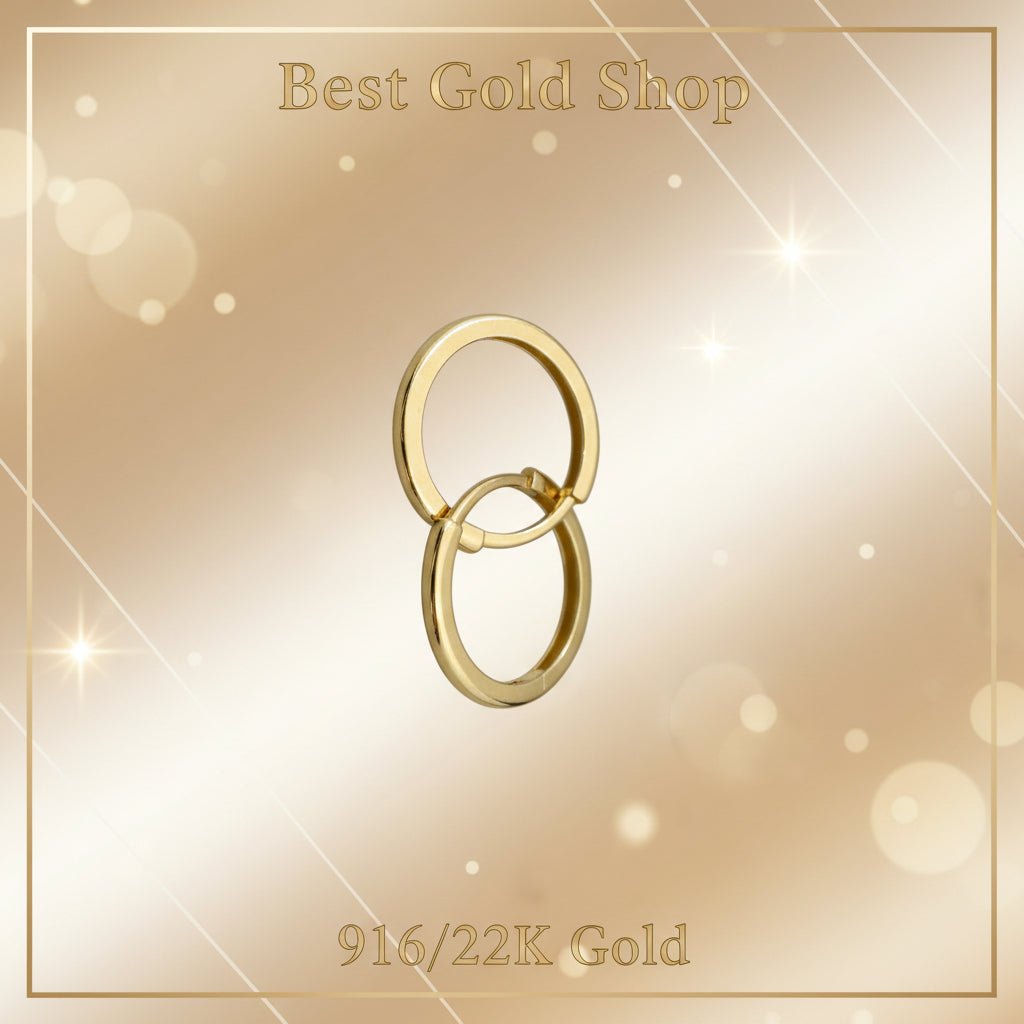 916 Gold (22K) Plain Loop Timeless Minimalist Hoops Earring for WomenEarringsBest Gold Shop