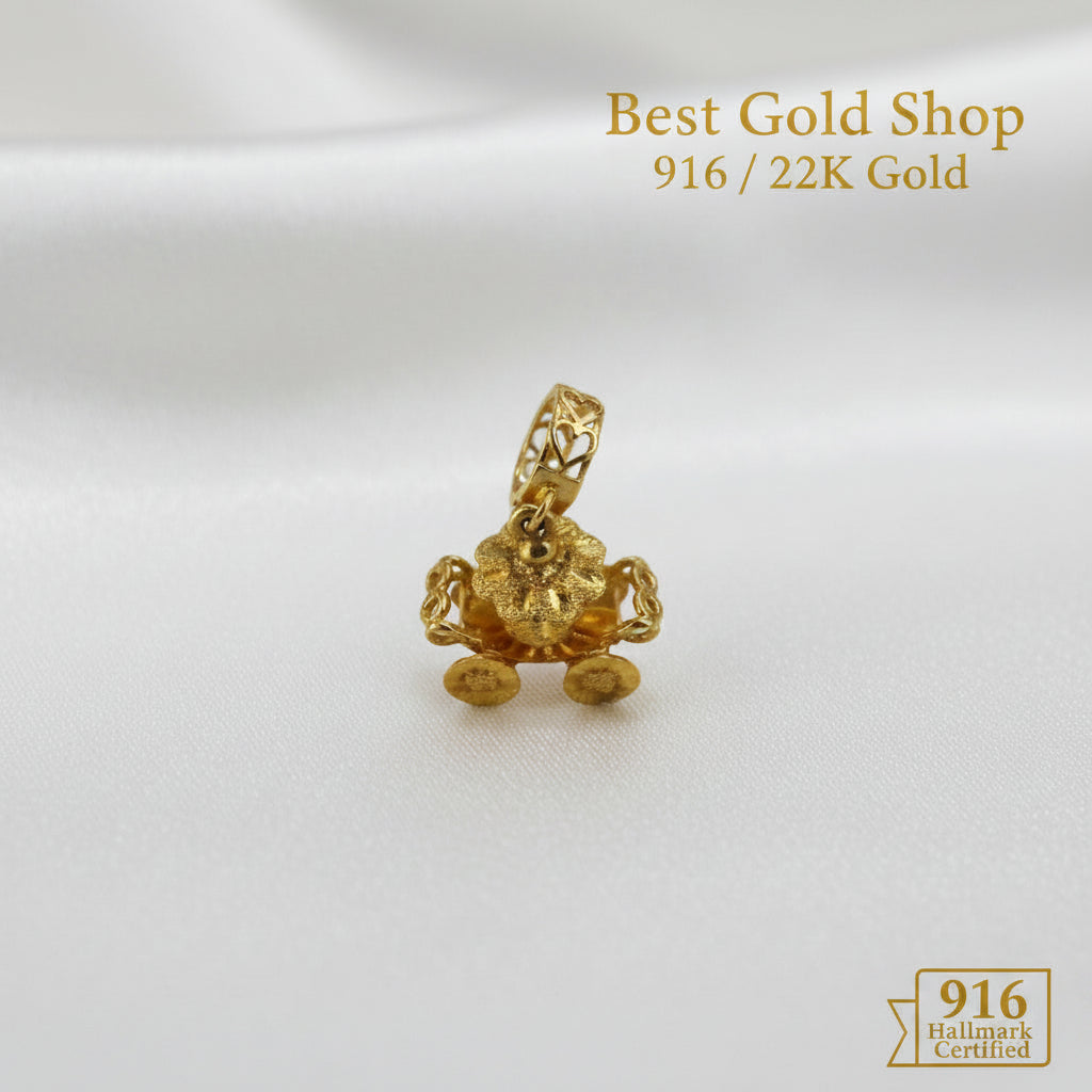 916 Gold Pumpkin Car Charm | Cute Lucky Carriage DesignCharms & PendantsBest Gold Shop