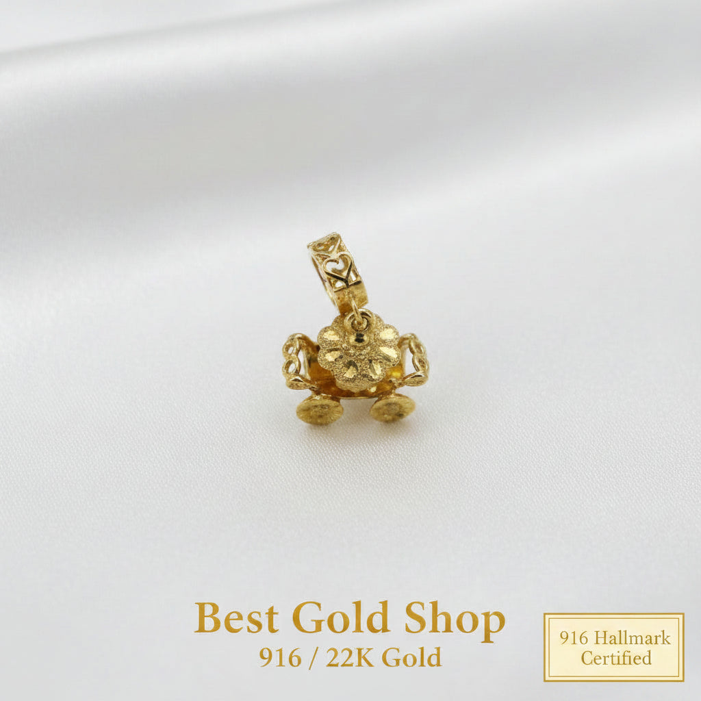 916 Gold Pumpkin Car Charm | Cute Lucky Carriage DesignCharms & PendantsBest Gold Shop