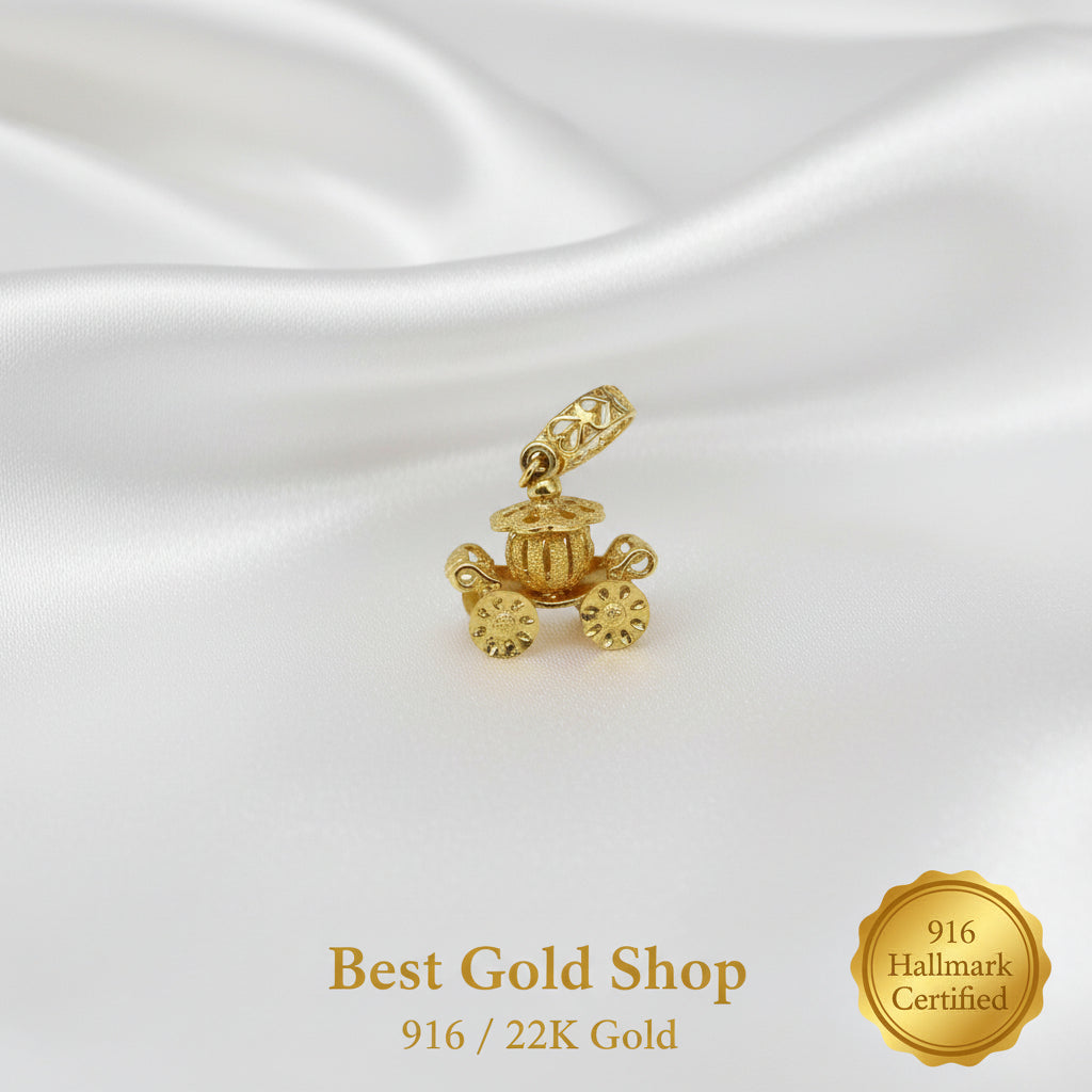 916 Gold Pumpkin Car Charm | Cute Lucky Carriage DesignCharms & PendantsBest Gold Shop