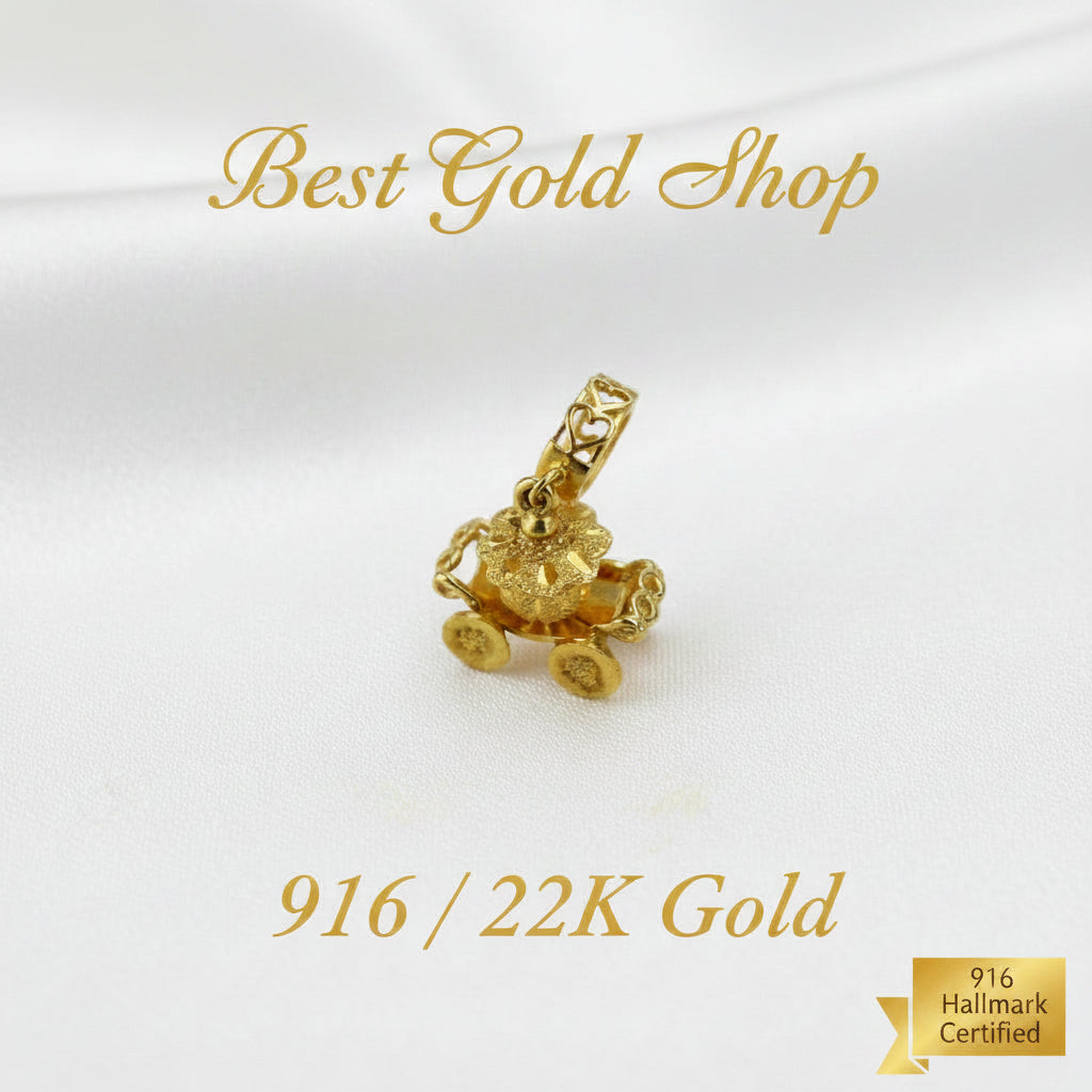 916 Gold Pumpkin Car Charm | Cute Lucky Carriage DesignCharms & PendantsBest Gold Shop
