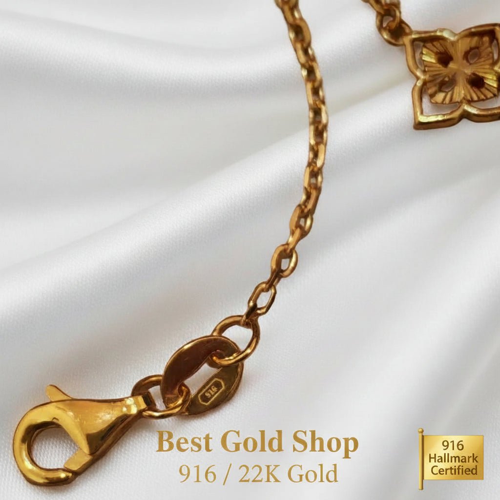 916 Gold Rainbow Leaf Bracelet | Elegant Nature-Inspired DesignBraceletsBest Gold Shop