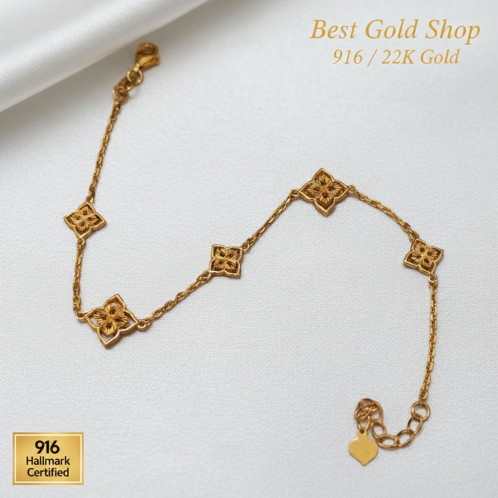 916 Gold Rainbow Leaf Bracelet | Elegant Nature-Inspired DesignBraceletsBest Gold Shop