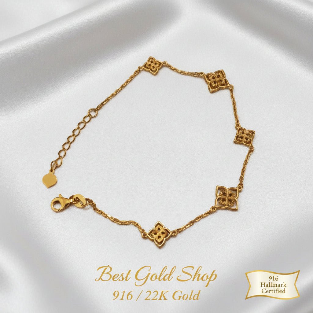 916 Gold Rainbow Leaf Bracelet | Elegant Nature-Inspired DesignBraceletsBest Gold Shop