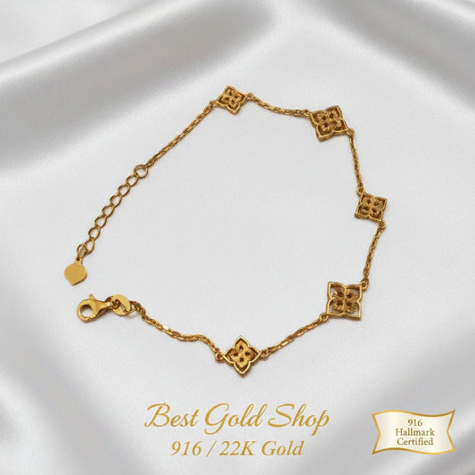 916 Gold Rainbow Leaf Bracelet | Elegant Nature-Inspired DesignBraceletsBest Gold Shop