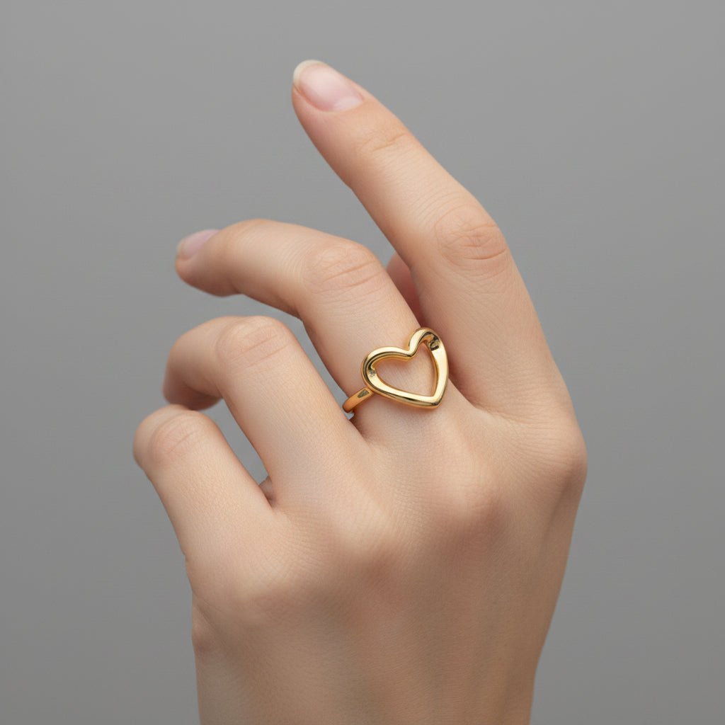916 Gold (22K) Big Heart V2 Ring for WomenRingsBest Gold Shop