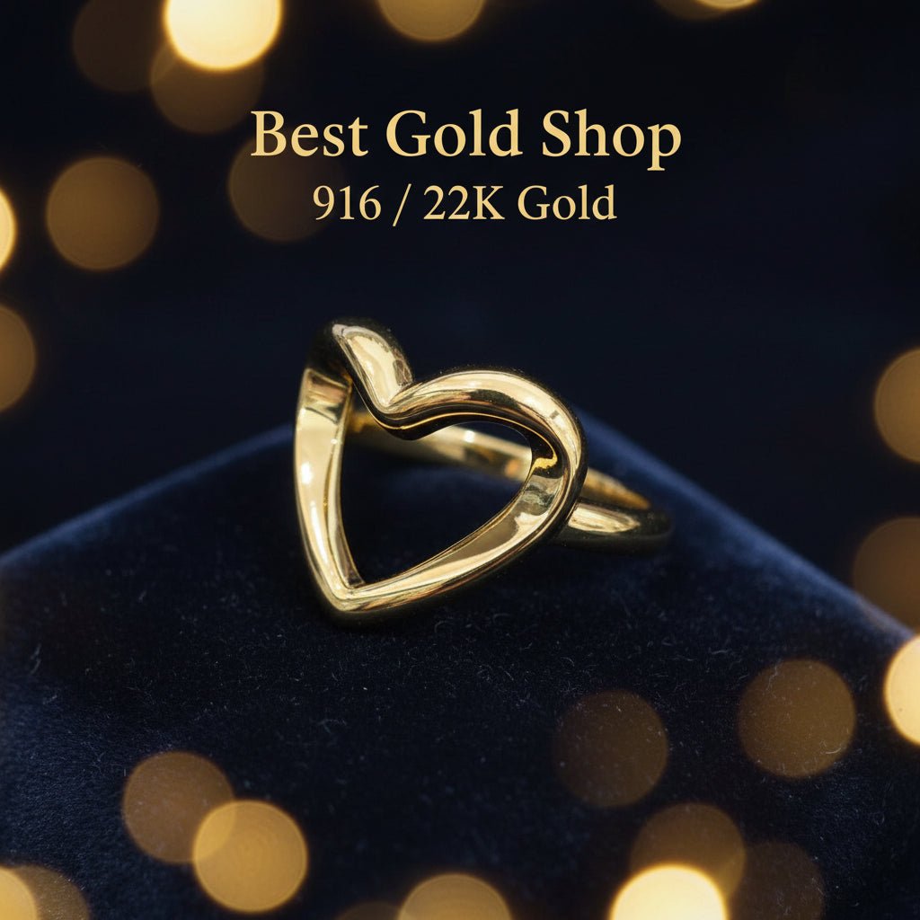 916 Gold (22K) Big Heart V2 Ring for WomenRingsBest Gold Shop