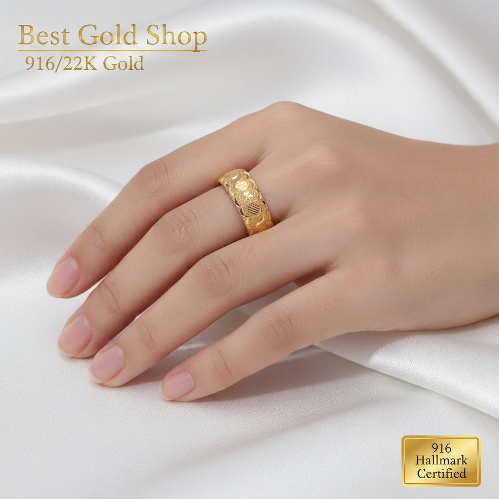 916 Gold Ring Hollow Design V8 New DesginRingsBest Gold Shop