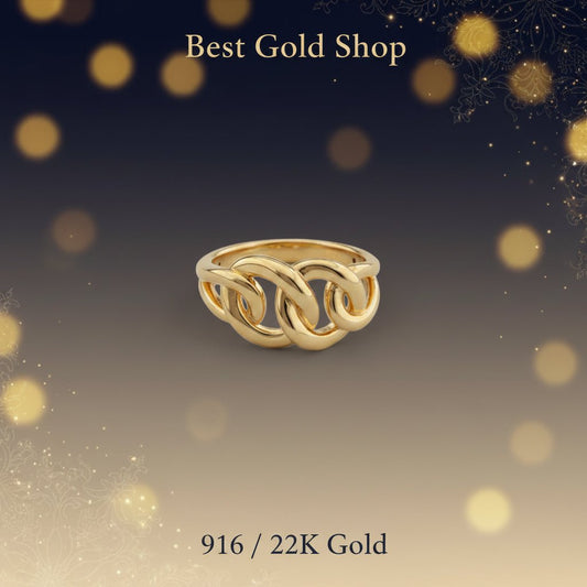 916 Gold (22K) Papan Design New and light Design Ring for WomenRingsBest Gold Shop