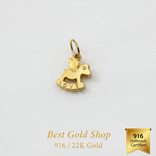 916 Gold Rocking Horse Pendant | Symbol of Childhood Good FortuneCharms & PendantsBest Gold Shop