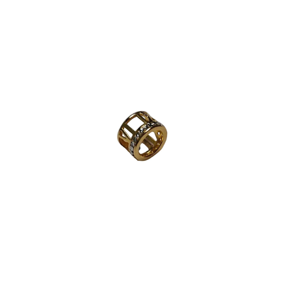 916 gold Roman numeral two-tone charm CM30038, detail view